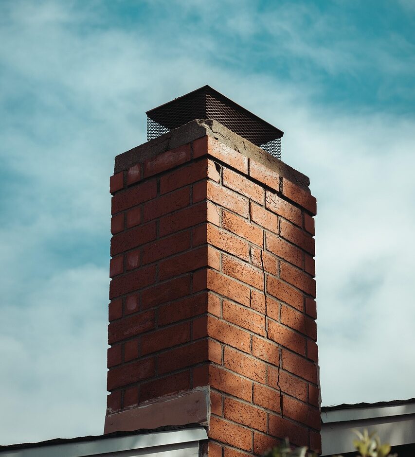 chimney, roof, house, brick, red, red brick, warm, christmas