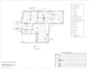 Residential lighting and electrical plan showing lighting layouts, switching and socket coordination for a custom home